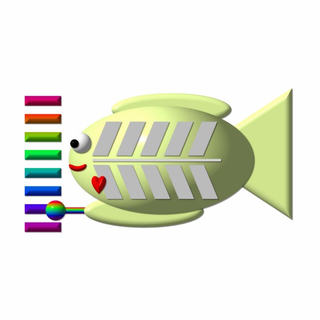 X-ray fish playing the Xylophone Cutout (Front)