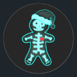 X-Ray Gingerbread Man Skeleton Christmas Nurse Xra Classic Round Sticker<br><div class="desc">Raddest shirt for a Radiology Tech in Radiography. If you're a Rad Tech livin the Rad Life then this is the Radiology Design tee shirt for you. This Rad skeleton giving a thumbs up would make the perfect present for an x-ray tech.. outfit for the cookie baking team or Christmas...</div>