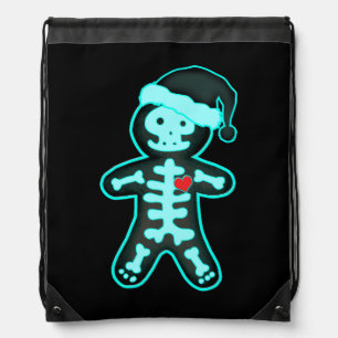X-Ray Gingerbread Man Skeleton Christmas Nurse Xra Drawstring Bag