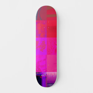X-ray Girls Glitch Art Grid Hot Pink Skateboard