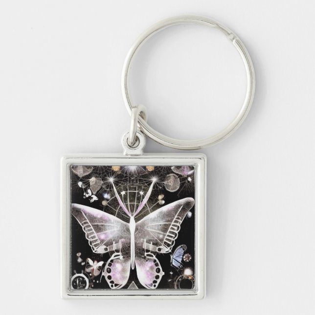 X-Ray Glow Abstract Butterfly Keychain (Front)