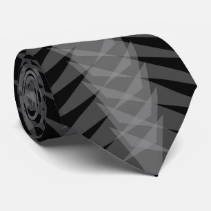 X Ray Gray On Black Spiny Modern Abstract Design Neck Tie