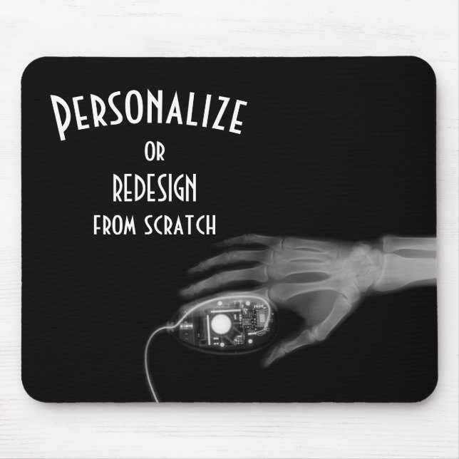 X-Ray Hand & Computer Mouse - B&W Mouse Pad (Front)