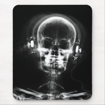 X-ray Music Skeleton Grey Black & White Mouse Pad by VoXeeD at Zazzle