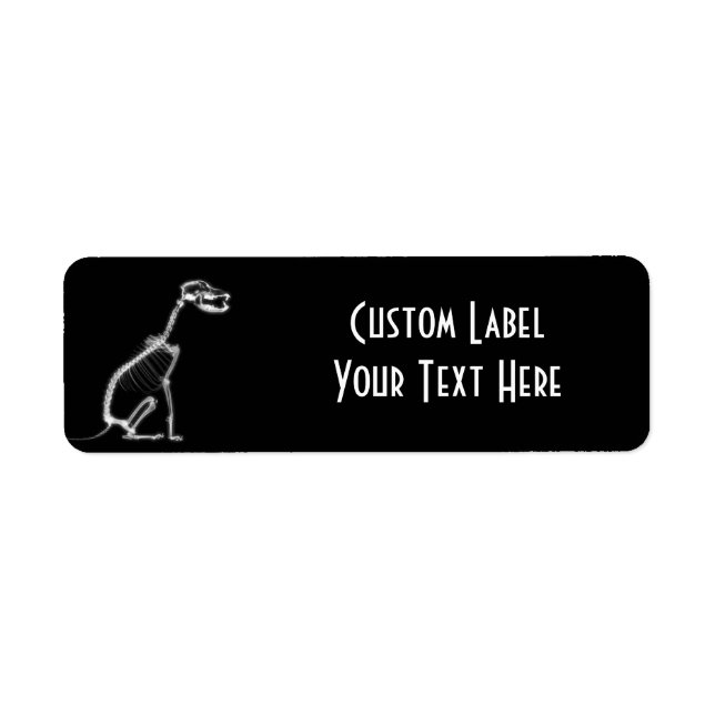 X-RAY PUPPY DOG SKELETON SITTING - B&W LABEL (Front)