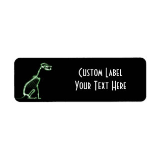 X-RAY PUPPY DOG SKELETON SITTING - GREEN LABEL