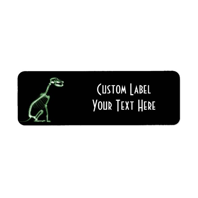 X-RAY PUPPY DOG SKELETON SITTING - GREEN LABEL (Front)