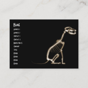 X-RAY PUPPY DOG SKELETON SITTING - SEPIA BUSINESS CARD