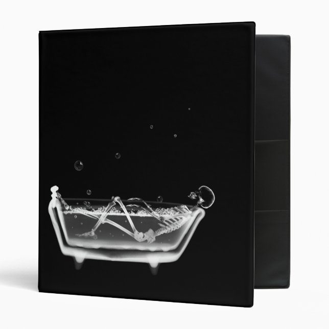 X-Ray Skeleton B&W Bath Time Tub Binder (Front/Inside)