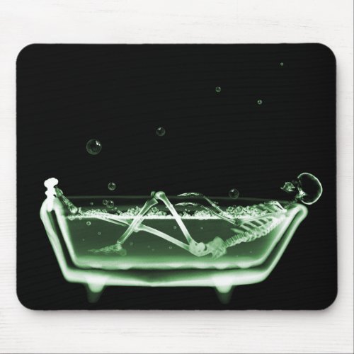 X_Ray Skeleton Bath Black Green Mouse Pad