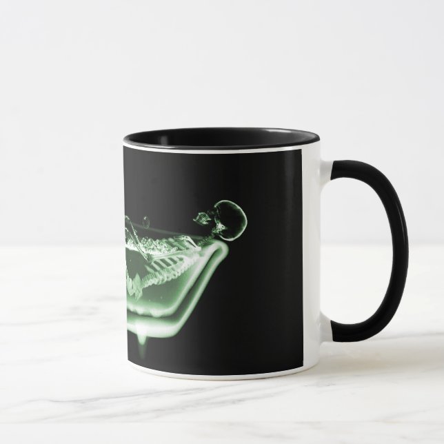 X-Ray Skeleton Bath Black Green Mug (Right)