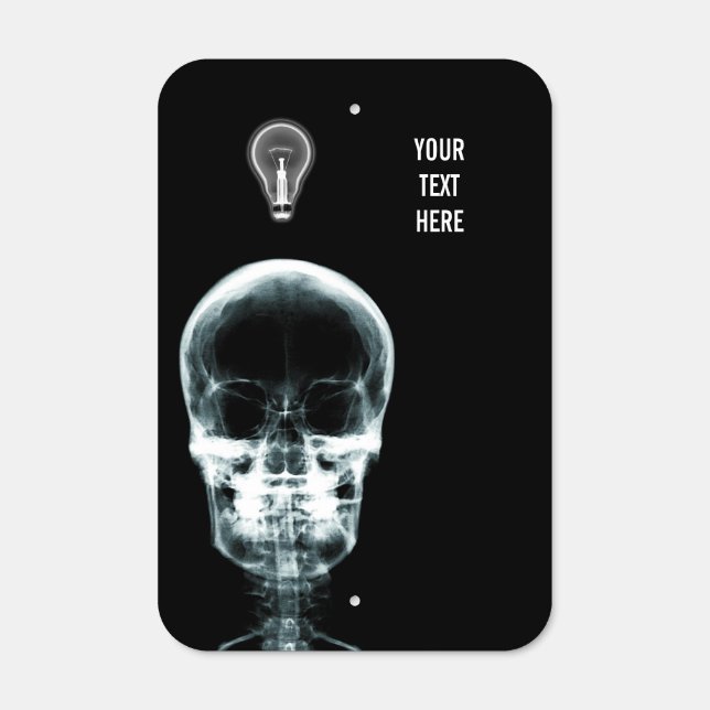 X-Ray Skeleton Big Idea Light Bulb Metal Sign (Front)