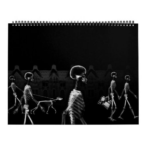 X_Ray Skeleton Black  White Calendar