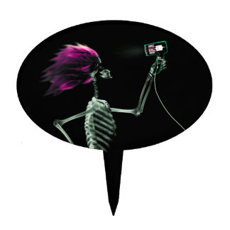 X-Ray Skeleton Blow Drying Hair Cake Topper