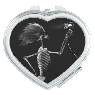 X-Ray Skeleton Blow Drying Hair Compact Mirror