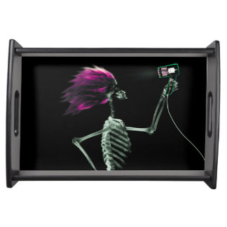 X-Ray Skeleton Blow Drying Hair Serving Tray