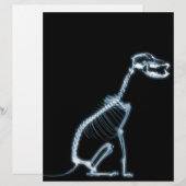 X-RAY SKELETON DOG SITTING - BLUE & BLACK (Front/Back)