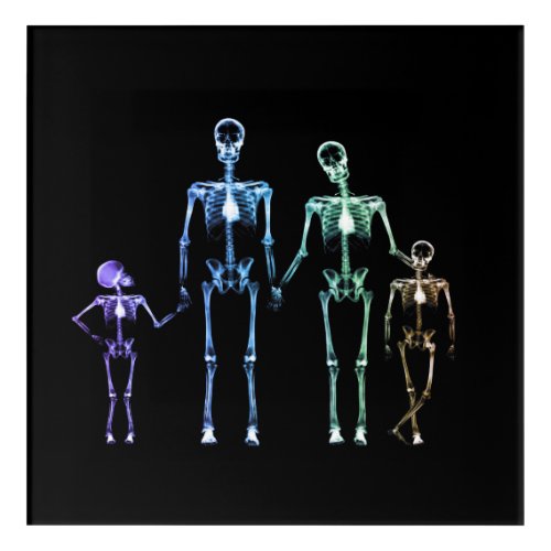 X_Ray Skeleton Family _ Multicolor 3 Acrylic Print