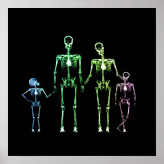 X-Ray Skeleton Family - Multicolor 5 Poster