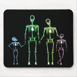 X-RAY SKELETON FAMILY OF 4 ORIGINAL COLORS MOUSE PAD