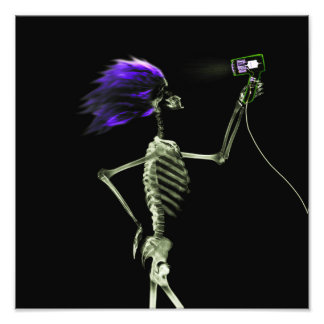X-Ray Skeleton Hair Stylist - Purple Photo Print