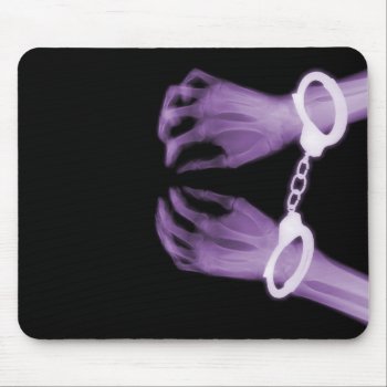 X-ray Skeleton Hand Cuffs - Purple Mouse Pad by VoXeeD at Zazzle