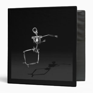 X-RAY SKELETON JOY LEAP B&W 3 RING BINDER