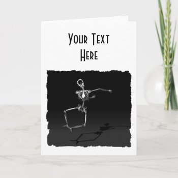X-ray Skeleton Joy Leap B&w Card by VoXeeD at Zazzle