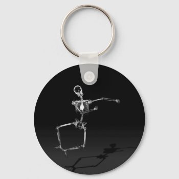 X-ray Skeleton Joy Leap B&w Keychain by VoXeeD at Zazzle