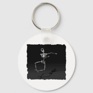 X-RAY SKELETON JOY LEAP B&W KEYCHAIN