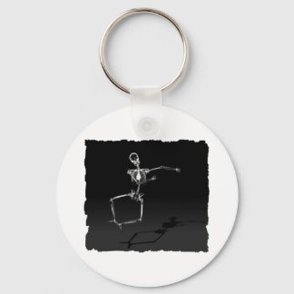 X-RAY SKELETON JOY LEAP B&W KEYCHAIN