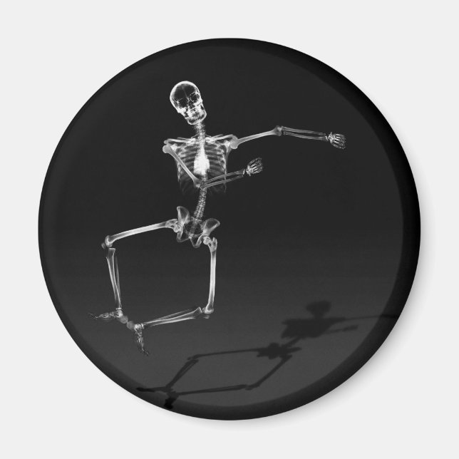 X-RAY SKELETON JOY LEAP B&W MAGNET (Front)