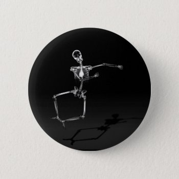 X-ray Skeleton Joy Leap B&w Pinback Button by VoXeeD at Zazzle