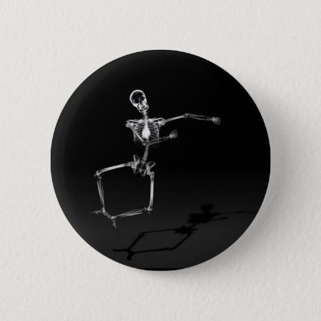 X-ray Skeleton Joy Leap B&w Pinback Button