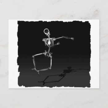 X-ray Skeleton Joy Leap B&w Postcard by VoXeeD at Zazzle