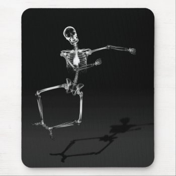 X-ray Skeleton Joy Leap - Black & White Mouse Pad by VoXeeD at Zazzle