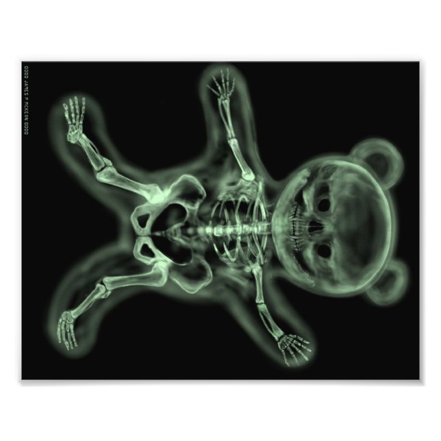 X-ray skeleton of a scare bear pop art poster (Front)