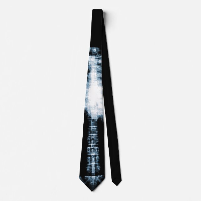 X-Ray Skeleton Ribs & Spine Neck Tie (Front)
