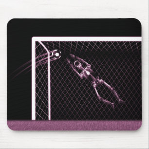 X-RAY SKELETON SOCCER GOALIE PINK MOUSE PAD