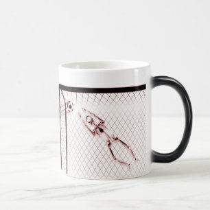 X-RAY SKELETON SOCCER GOALIE - RED COLOR MORPH MUG