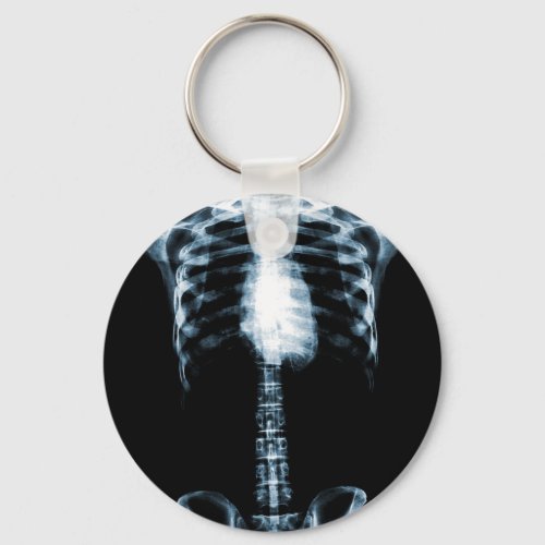 X_RAY SKELETON TORSO RIBS BLUE KEYCHAIN