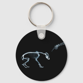 X-Ray Skeletons Blue Bad Dog Keychain