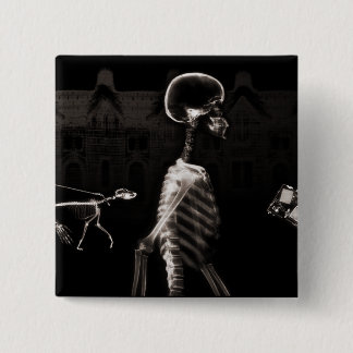 X-Ray Skeletons Midnight Stroll Black Sepia Button