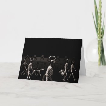 X-ray Skeletons Midnight Stroll Black Sepia Card by VoXeeD at Zazzle