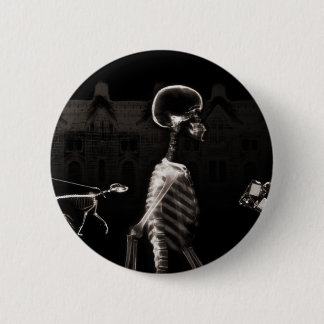 X-Ray Skeletons Midnight Stroll Black Sepia Pinback Button