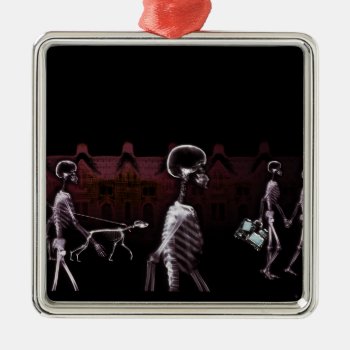 X-ray Skeletons Midnight Stroll - Original Metal Ornament by VoXeeD at Zazzle
