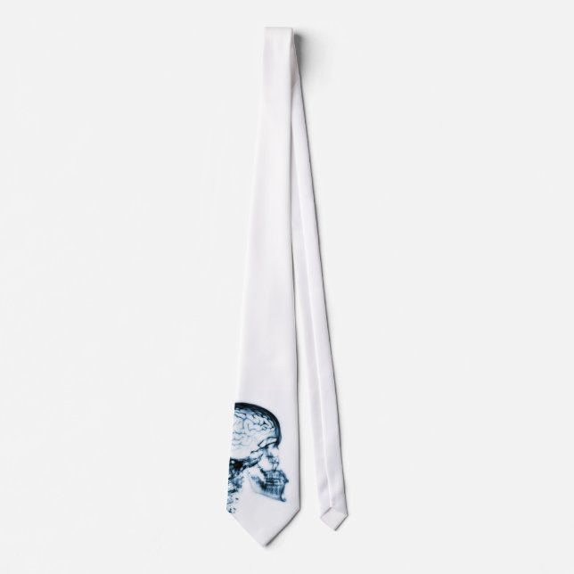 X-RAY SKULL BRAIN - BLUE NECK TIE (Front)