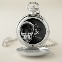 X-Ray Skull & Clock Parts - B&W