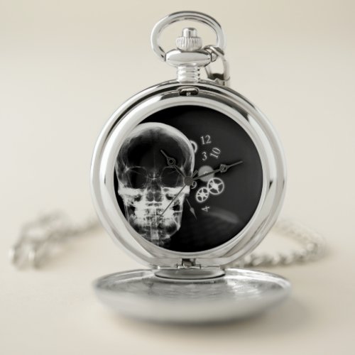 X_Ray Skull  Clock Parts _ BW Pocket Watch