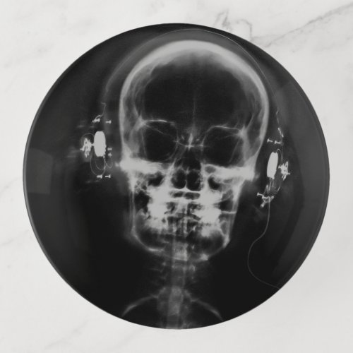 X_Ray Skull with Headphones _ BW Trinket Tray